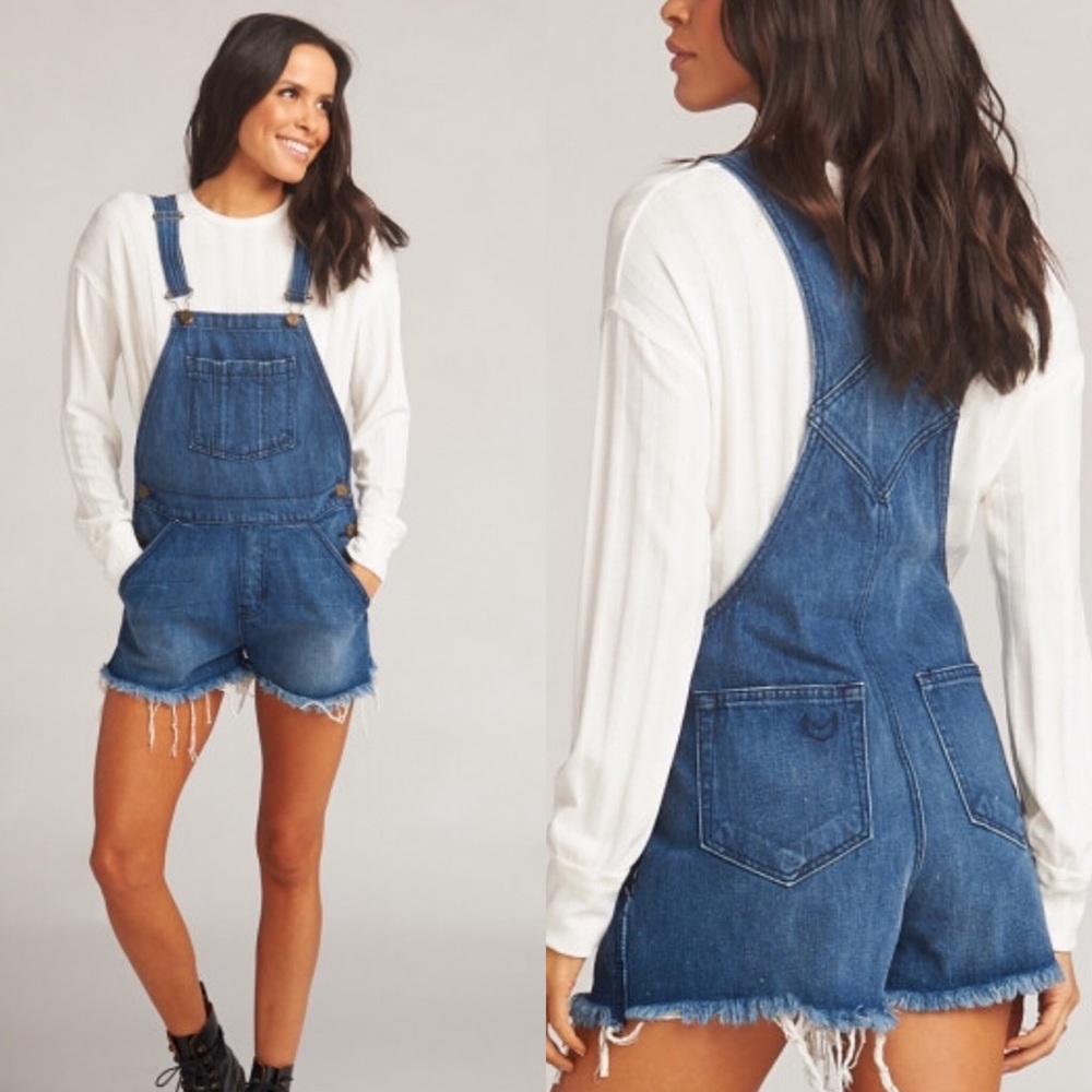 Show Me Your Mumu Georgia Cutoff Short Overalls S